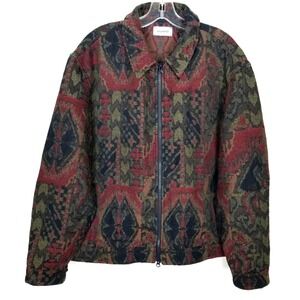 Soulland Windom Jacquard Jacket 32024-1230 Mens Sz M Zip Up Boho Lined Thick